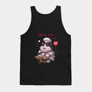 Cat Sushi Chef Itamae Tank Top